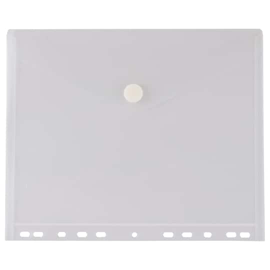 JAM Paper 8.5" x 11" Clear Plastic Hook & Loop Closure Envelopes, 12ct.